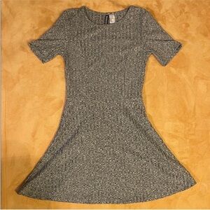 H&M Gray Textured Mini Dress